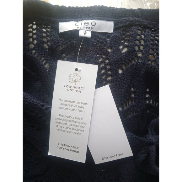 Cleo Cotton Black Crochet Cardigan Cover Up Long Sleeve Size Small - Picture 8 of 8